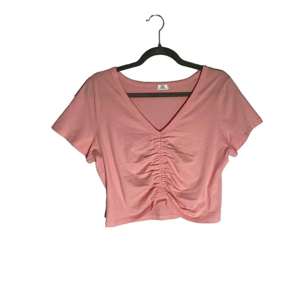Aritzia Little Moon Levant Pink Ruched T-Shirt-sz Large